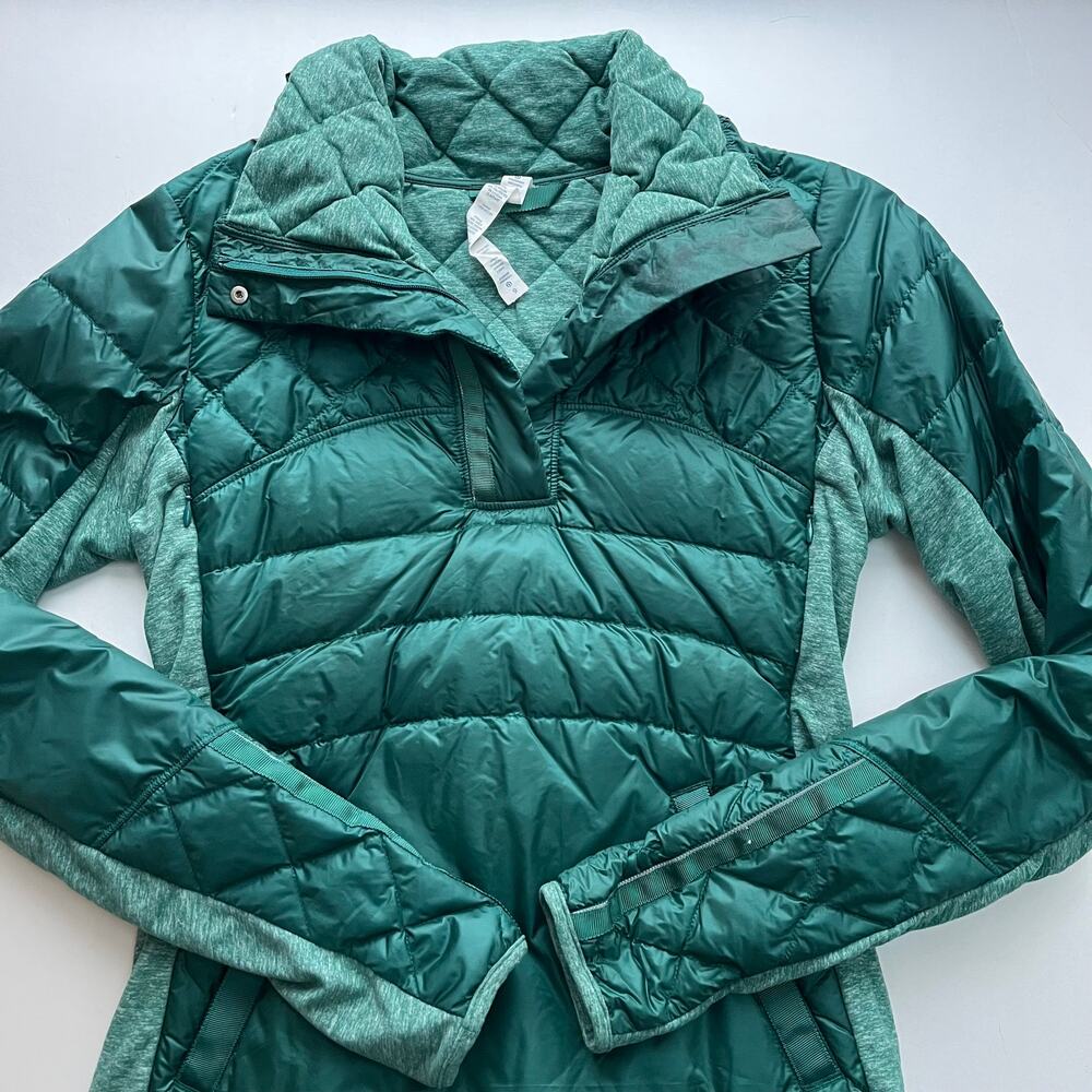 Lululemon Down for Run Pullover Jacket Forage Teal Running Size 6